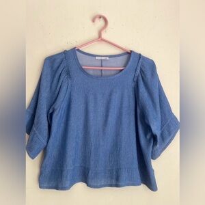 Zara Blue Coastal Top